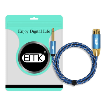 EMK KN603 2Pin 6.5mm Canon Line Balanced Audio Microphone Line,Cable Length: 2m(Blue) - Microphone Audio Cable & Connector by EMK | Online Shopping UK | buy2fix