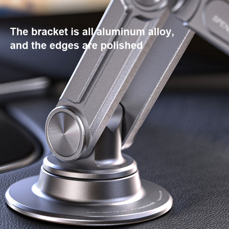 Aluminum Alloy Rotatable Lift Mobile Phone Holder Car Holder,Style: Clip Type Silver - In Car by buy2fix | Online Shopping UK | buy2fix