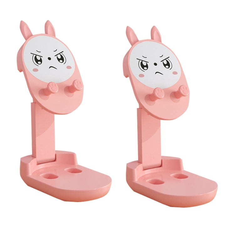 2PCS Mobile Phone Bracket Desktop Cute Cartoon Tablet Live Broadcast Bracket, Style: Rabbit Ear (Pink) - Desktop Holder by buy2fix | Online Shopping UK | buy2fix