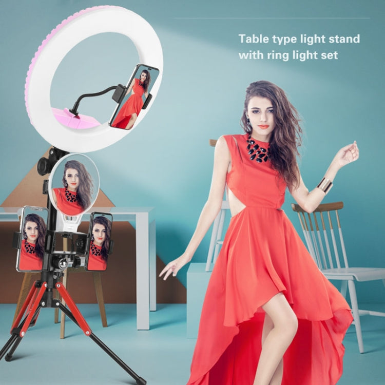 Aluminum Alloy Folding Mobile Phone Stand Live Selfie Floor Stand(Red) - Consumer Electronics by buy2fix | Online Shopping UK | buy2fix