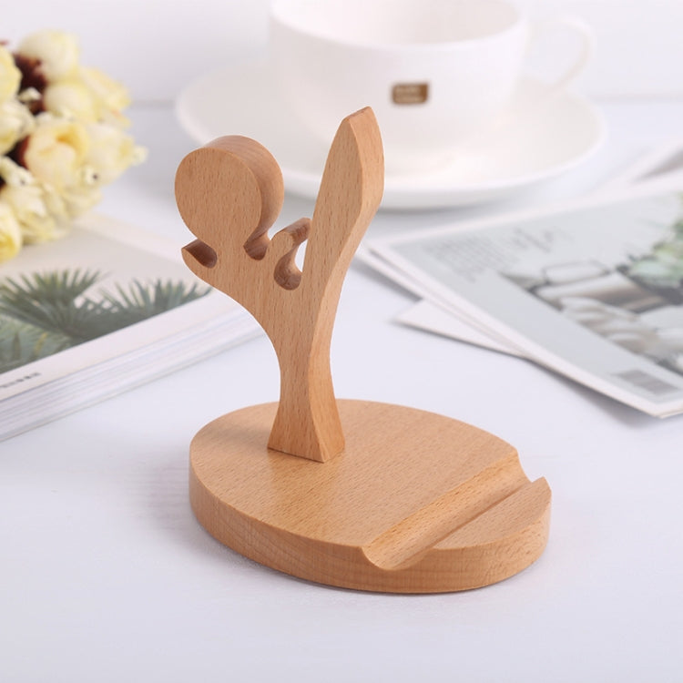 Wooden Mobile Phone Bracket Beech Lazy Mobile Phone Holder,Style: Kung Fu - Desktop Holder by buy2fix | Online Shopping UK | buy2fix