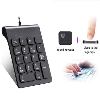 Laptop Wired Digital Mini USB Keyboard(Black) - Mini Keyboard by buy2fix | Online Shopping UK | buy2fix