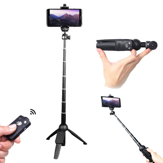 YUNTENG 9928 Mobile Phone Selfie Rod Tripod With Bluetooth Remote Control(20-100cm Black) - Selfie Sticks by YUNTENG | Online Shopping UK | buy2fix