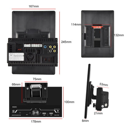 9520C Double Spindle 9.5 inch Vertical Screen Car MP5 Player, Style: Standard+AHD Camera - In Car by buy2fix | Online Shopping UK | buy2fix