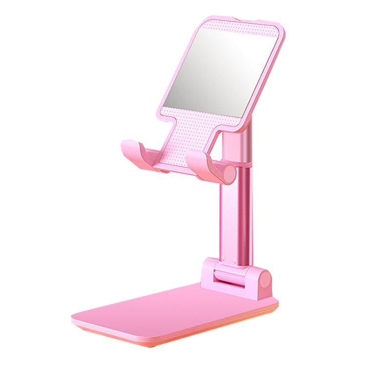 SSKY X5 Desktop Phone Live Foldable Tablet Bracket, Style: With Mirror Version (Pink) - Desktop Holder by SSKY | Online Shopping UK | buy2fix