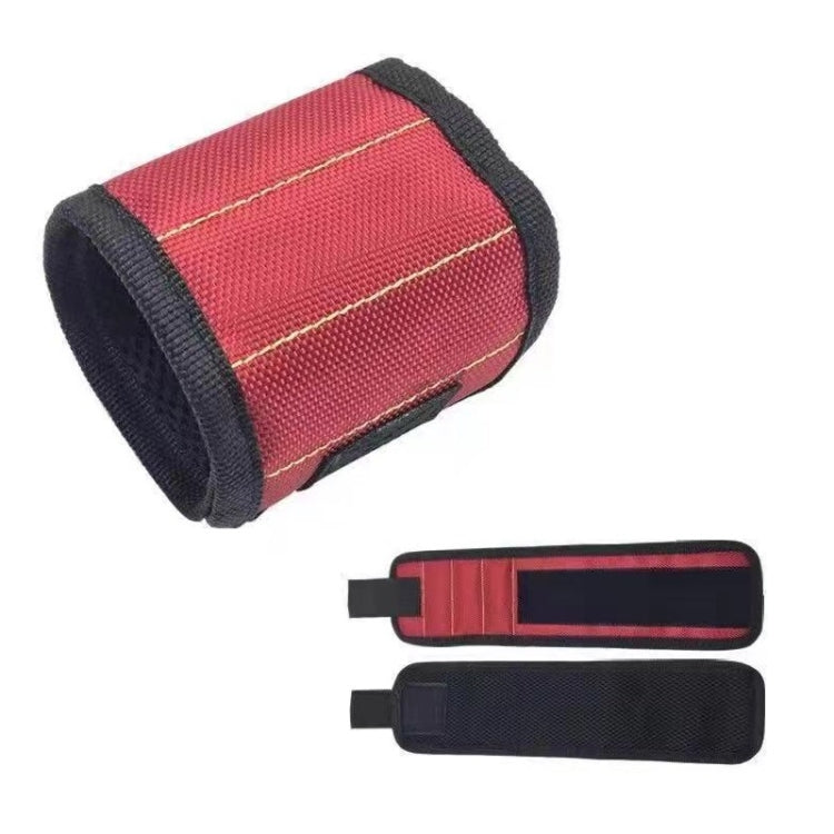 Electric Woodworking Multifunctional Powerful Magnetic Wrist Strap, Style: Three Rows Red - Others by buy2fix | Online Shopping UK | buy2fix