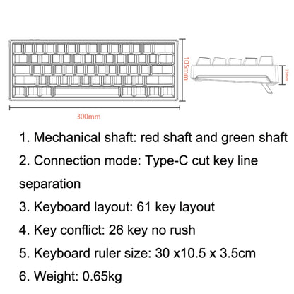LEAVEN K620 61 Keys Hot Plug-in Glowing Game Wired Mechanical Keyboard, Cable Length: 1.8m, Color: Pink Green Shaft - Wired Keyboard by LEAVEN | Online Shopping UK | buy2fix