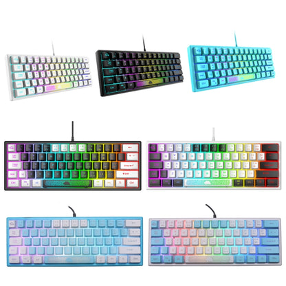 ZIYOULANG K61 62 Keys Game RGB Lighting Notebook Wired Keyboard, Cable Length: 1.5m(Blue White) - Wired Keyboard by ZIYOULANG | Online Shopping UK | buy2fix