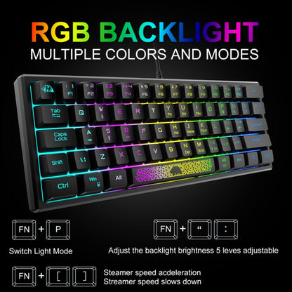 ZIYOULANG K61 62 Keys Game RGB Lighting Notebook Wired Keyboard, Cable Length: 1.5m(Blue White) - Wired Keyboard by ZIYOULANG | Online Shopping UK | buy2fix