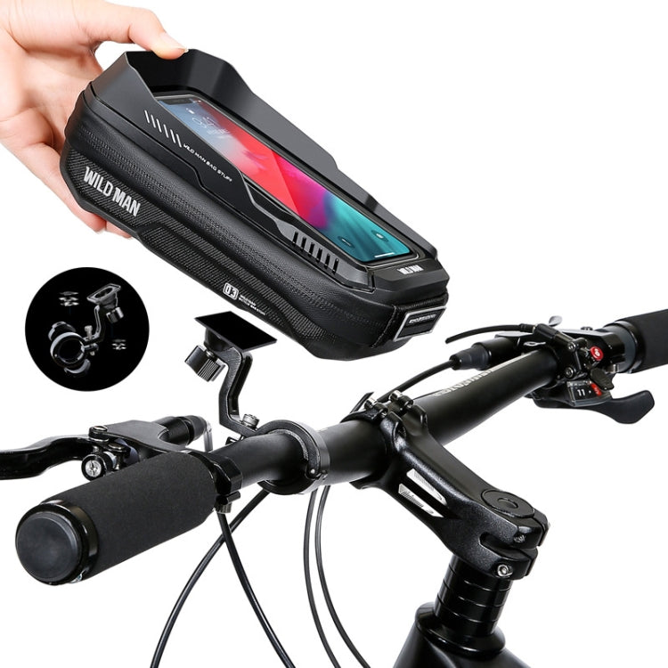 WILD MAN XT3S 0.6L Mountain Bike 360-Degree Rotating Phone Touch Screen Bag(Black) - Bicycle Bags by WILD MAN | Online Shopping UK | buy2fix