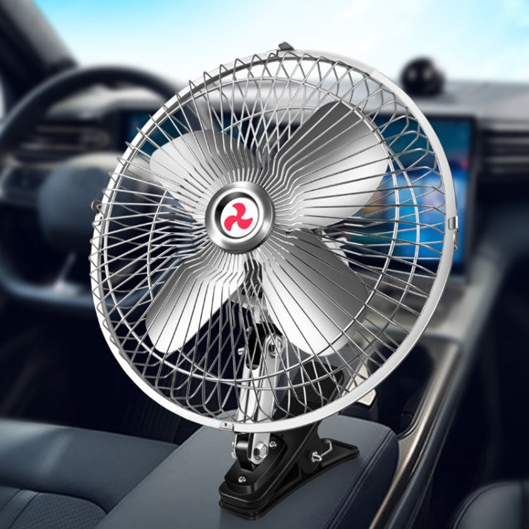 Car Powerful Fixing Clip Cooling High Wind Power Electric Fan, Specification: 10 inch Black 24V - In Car by buy2fix | Online Shopping UK | buy2fix