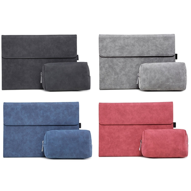 For Microsoft Surface Pro 9 Tablet Protective Case Holder(South African Sheepskin Blue Case + Power Supply Bag) - Others by buy2fix | Online Shopping UK | buy2fix