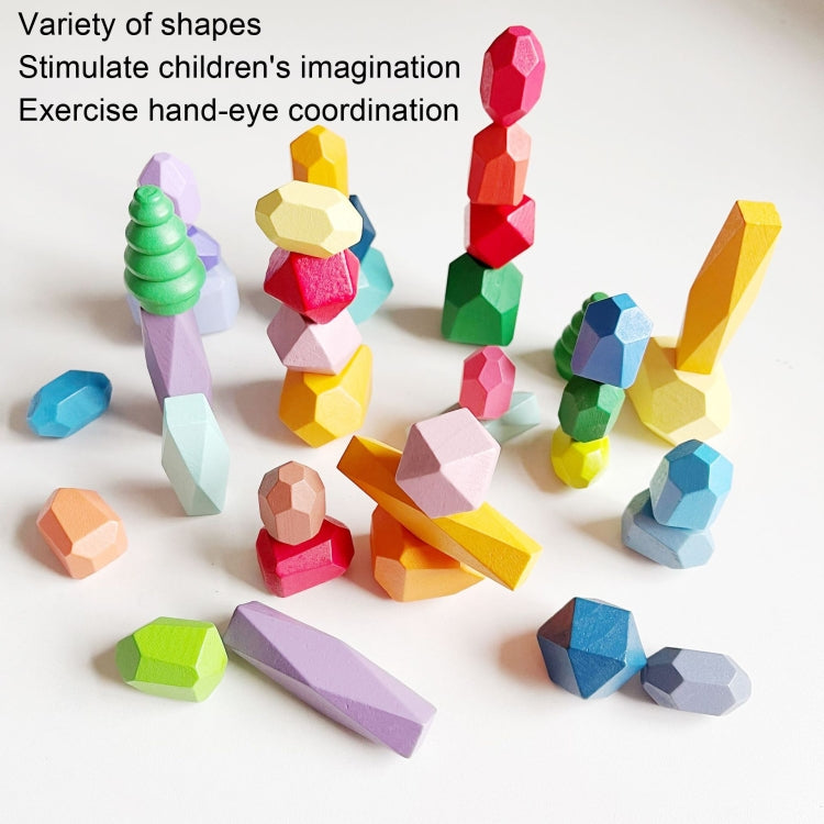 20 Grains E Children Early Teachings Stack Stone Building Blocks Wood Stack Stone Toys - Building Blocks by buy2fix | Online Shopping UK | buy2fix