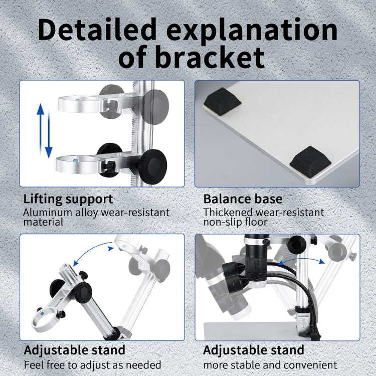 G1600 1-1600X Magnification 9 Inch Electron Microscope, Style: Without Battery EU Plug - Digital Microscope by buy2fix | Online Shopping UK | buy2fix