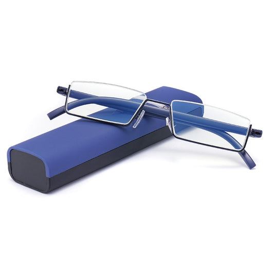 TR90 Seniors Clear Glasses With Portable Case Lightweight Presbyopic Glasses, Degree: +2.00(Blue) - Presbyopic Glasses by buy2fix | Online Shopping UK | buy2fix