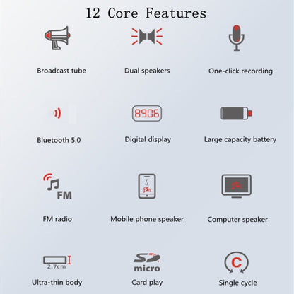 Rolton  K700 Bluetooth Dual-speaker Audio Speaker Megaphone Voice Amplifier(Rose Gold) - Consumer Electronics by Rolton | Online Shopping UK | buy2fix