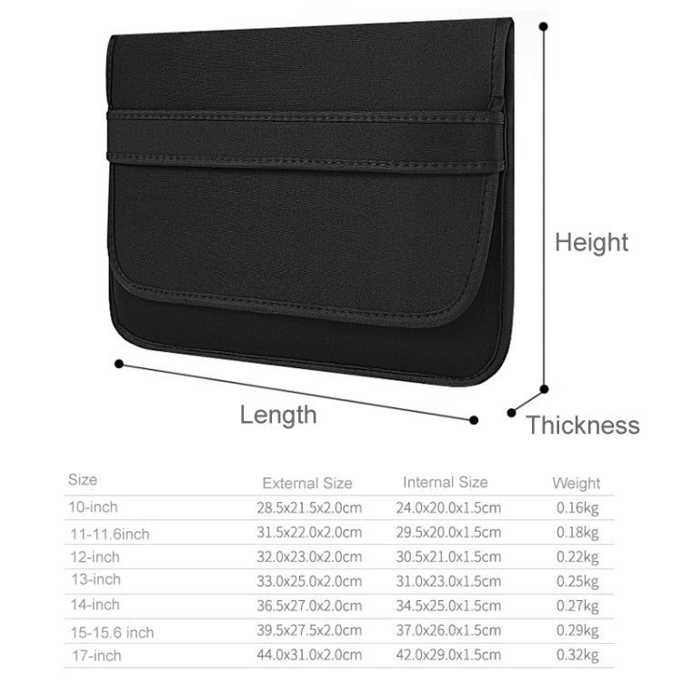 15 Inch Neoprene Laptop Lining Bag Horizontal Section Flap Clutch Bag(Blue) -  by buy2fix | Online Shopping UK | buy2fix