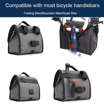 Rhinowalk RK9106 Foldable Outdoor Cycling Handlebar Bag Multifunctional Bike Bag(Gray) - Bicycle Bags by Rhinowalk | Online Shopping UK | buy2fix