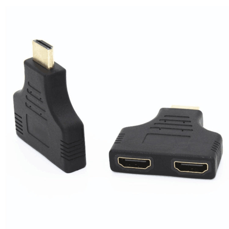 5pcs HDMI Male To 2 HDMI Female Adapter HD Computer Conversion Transformation Plug(Black) -  by buy2fix | Online Shopping UK | buy2fix