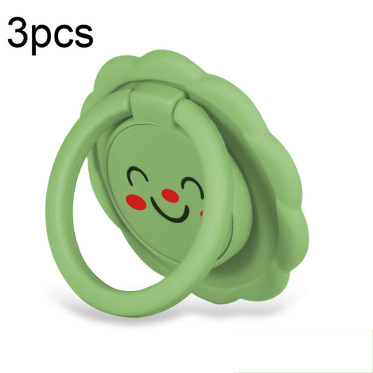 3pcs Sunflower Smiley Mobile Phone Finger Ring Bracket Zinc Alloy Ultra-thin Stand(Matcha Green) - Ring Holder by buy2fix | Online Shopping UK | buy2fix