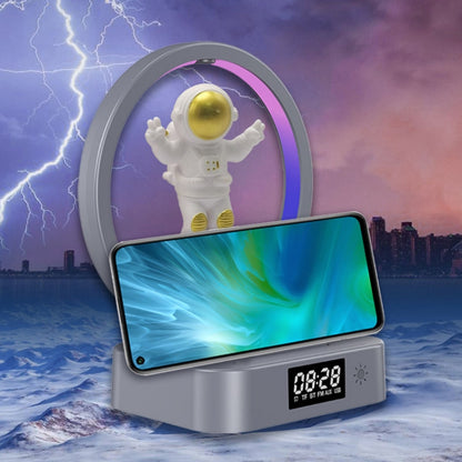 Y-558 Magnetic Levitation Astronaut TWS Bluetooth Speaker With RGB Light,Style: Silver Clock Model - Desktop Speaker by buy2fix | Online Shopping UK | buy2fix