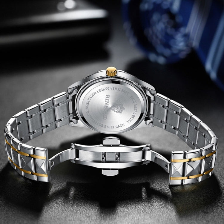 BINBOND B5552 Luminous Multifunctional Business Calendar Quartz Watch(Full-gold-Gold) - Metal Strap Watches by BINBOND | Online Shopping UK | buy2fix
