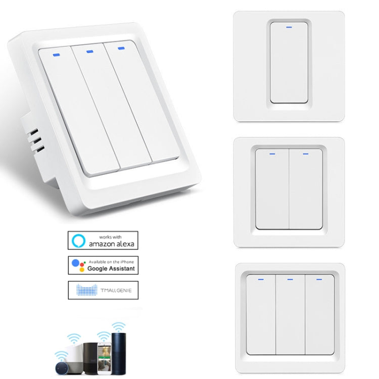 Tuya ZigBee Smart Single-fire Zero-fire Sharing Switch Phone Control Voice Panel EU Plug, Spec: 1 Button - Consumer Electronics by buy2fix | Online Shopping UK | buy2fix