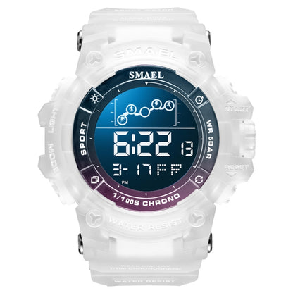 SMAEL 8082 Outdoor Waterproof Sports Multifunctional Luminous Timing Electronic Watch(White Colorful Blue powder) - Sport Watches by SMAEL | Online Shopping UK | buy2fix