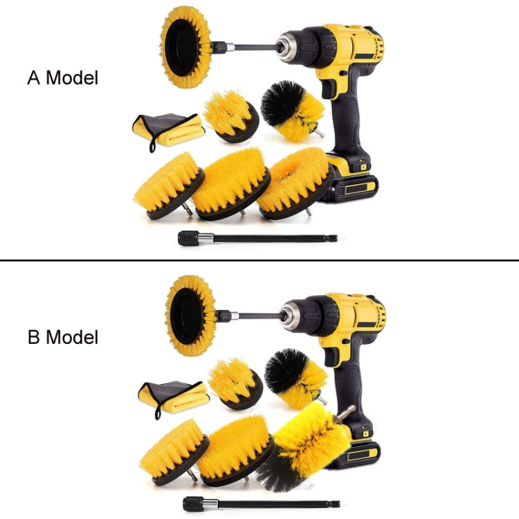 8 In 1 Electric Drill Crevice Cleaning Brush Car Wash Tool Set, Size: B Model(Yellow) - In Car by buy2fix | Online Shopping UK | buy2fix