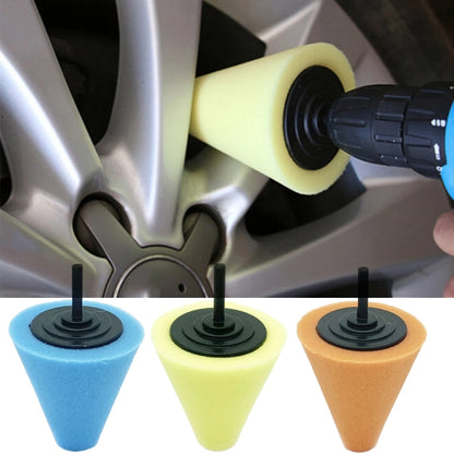 Car Cone 3 inch Polishing Sponge Waxing Sponge Wheel(Yellow) - In Car by buy2fix | Online Shopping UK | buy2fix