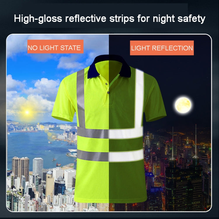 Reflective Quick-drying T-shirt Lapel Short-sleeved Safety Work Shirt, Size: M(Orange Red) - Workplace Safety Supplies by buy2fix | Online Shopping UK | buy2fix