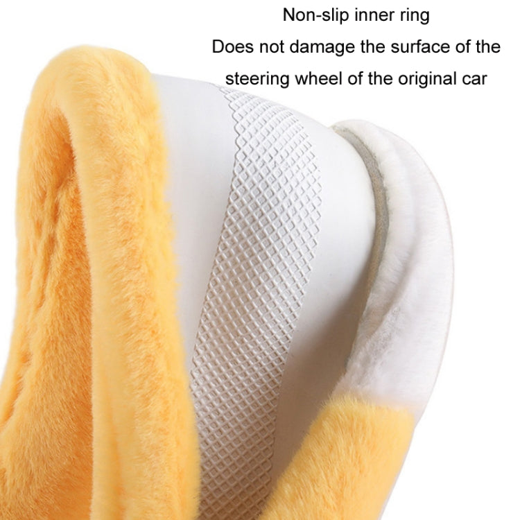 Car Steering Wheel Cartoon Short Fluff Handle Cover, Size: 38cm(Orange D Shape) - In Car by buy2fix | Online Shopping UK | buy2fix