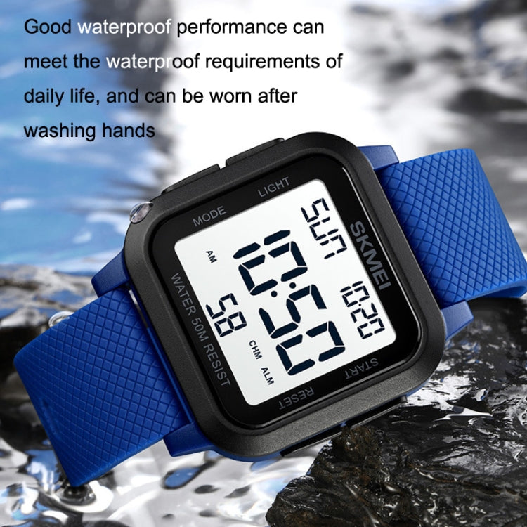 SKMEI 1894 Square Sports Waterproof Student Simple Multifunctional Luminous Watch(Blue White Machine) - Sport Watches by SKMEI | Online Shopping UK | buy2fix