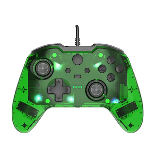 For Microsoft XBOX One / PC XO300 RGB Luminous Wired Gamepad(Translucent Green) - Gamepad by buy2fix | Online Shopping UK | buy2fix