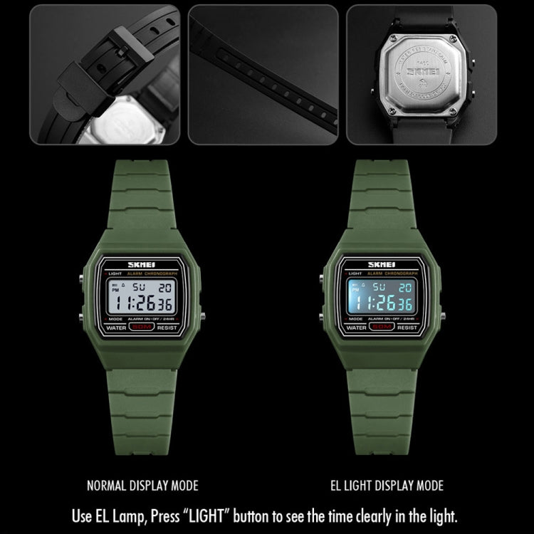 SKMEI 1460 Children Luminous Multifunctional Waterproof Thin Sports Watch(Army Green) - Sport Watches by SKMEI | Online Shopping UK | buy2fix