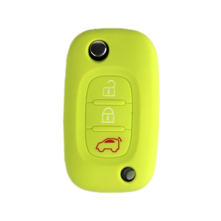 For Mercedes-Benz Smart Folding 2pcs 3 Button Silicone Key Case(Apple Green) - In Car by buy2fix | Online Shopping UK | buy2fix