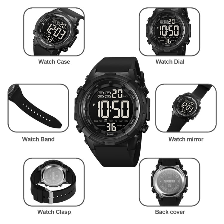 SKMEI 1845 Outdoor Waterproof Large Dial Multifunctional Sports Men Watch(Titanium) - Sport Watches by SKMEI | Online Shopping UK | buy2fix