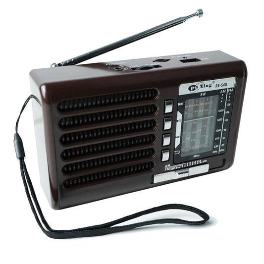 BAIJIALI PX-54U Brown Multi-band Retro Pointer Radio USB Plug In Card Radios - Consumer Electronics by BAIJIALI | Online Shopping UK | buy2fix