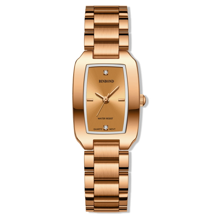 BINBOND N321 Square Temperament Metal 30M Waterproof Quartz Watch, Color: Rose Gold - Metal Strap Watches by BINBOND | Online Shopping UK | buy2fix