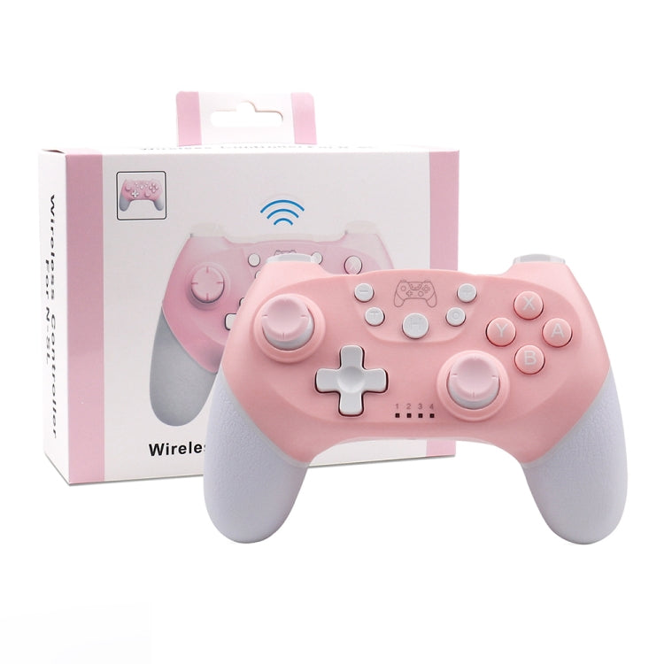 For Nintendo Switch Pro Wireless Bluetooth Handle with Macro Programming & Somatosensory Wake-up(White Pink) - Gamepads by buy2fix | Online Shopping UK | buy2fix