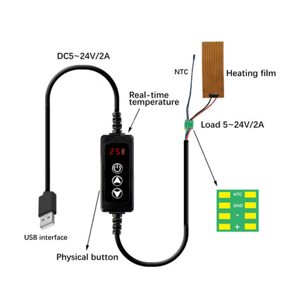 W-3301 Intelligent Digital Display Thermostat Pet Heating Pad Milk Warmer Thermostat Controller(Black) - Thermostat & Thermometer by buy2fix | Online Shopping UK | buy2fix