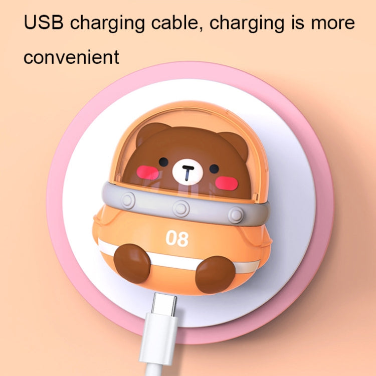 CS1327 Small USB Charging Cartoon Hanging Neck Fan Portable Leafless Silent Mini Fan(Duck) - Electric Fans by buy2fix | Online Shopping UK | buy2fix