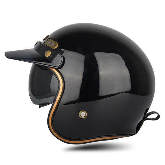SOMAN Motorcycle Four Seasons Carbon Fiber Half Helmet, Color: FRP Bright Black(S) - Helmets by SOMAN | Online Shopping UK | buy2fix