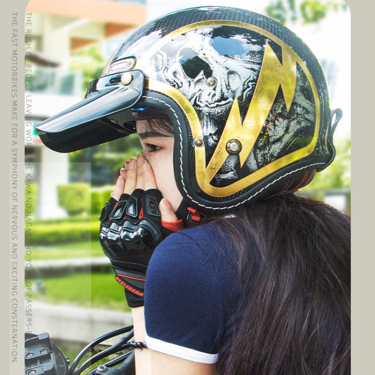 SOMAN Motorcycle Four Seasons Carbon Fiber Half Helmet, Color: FRP Bright Black(S) - Helmets by SOMAN | Online Shopping UK | buy2fix
