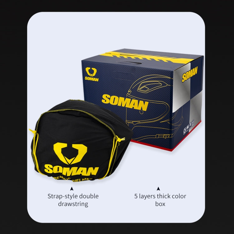SOMAN Four Seasons Full Cover Motorcycle Helmet, Size: L(Snake Carbon Fiber Red Purple) - Helmets by SOMAN | Online Shopping UK | buy2fix