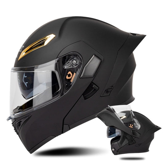 SOMAN Motorcycle Dual Lens Riding Peel-Off Full Coverage Helmet, Size: S(Matt Black) - Helmets by SOMAN | Online Shopping UK | buy2fix