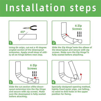 4pcs Gutter Extension Hinge Downspout Extension Flip-Up Hinge For Rectangle Or Square Downspout - Pipes & Fittings by buy2fix | Online Shopping UK | buy2fix