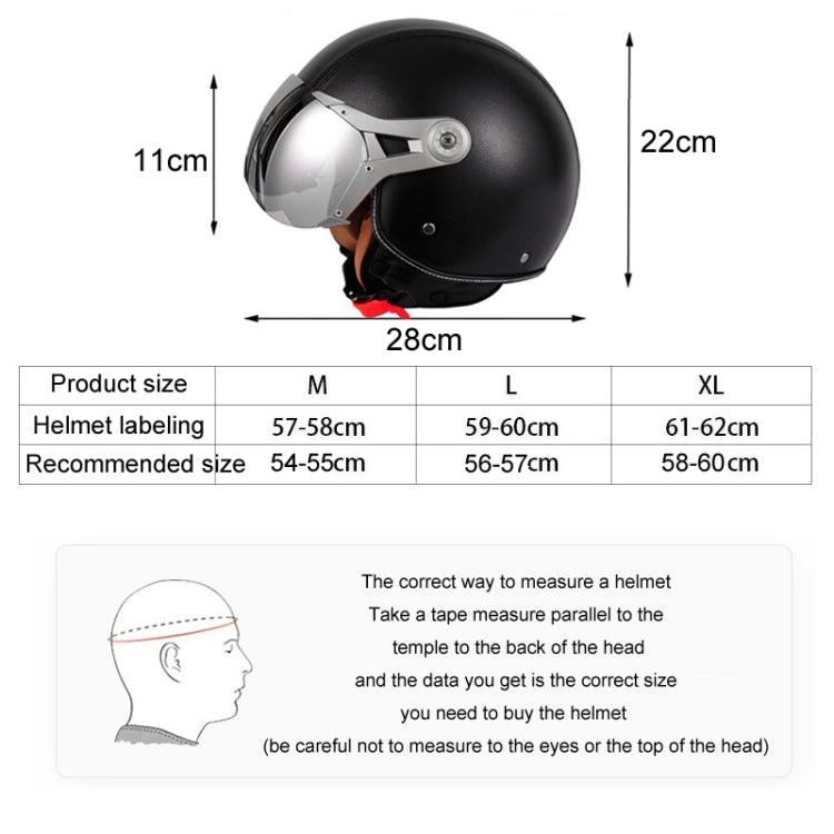 GXT Electric Vehicle Half Cover Four Seasons Retro Helmet, Size: XL(Black White) - Helmets by GXT | Online Shopping UK | buy2fix