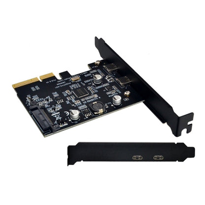 PCI-E 4X To USB3.1 Dual USB-C/Type-C Port 10Gbps Expansion Card  With ASMedia ASM3142 Chip - Add-on Cards by buy2fix | Online Shopping UK | buy2fix