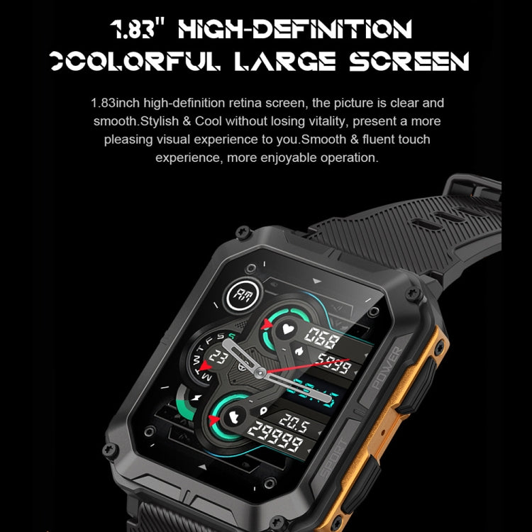 1.83 Inch IP68 Waterproof Bluetooth Call Sports Smart Watch Outdoor Three-Proof Multifunctional Watch(Black) - Smart Watches by buy2fix | Online Shopping UK | buy2fix